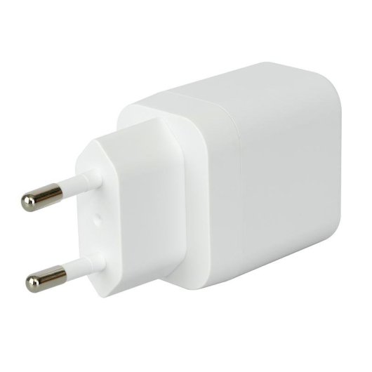 Ladegerät Deltaco USBC-AC159 35W 2 Ports USB-C USB-A Weiß