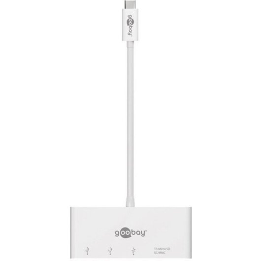 Leitor de cartões Goobay 62097 USB 3.2 Type-C 3x USB 3.0 Branco