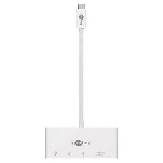 Leitor de cartões Goobay 62097 USB 3.2 Type-C 3x USB 3.0 Branco