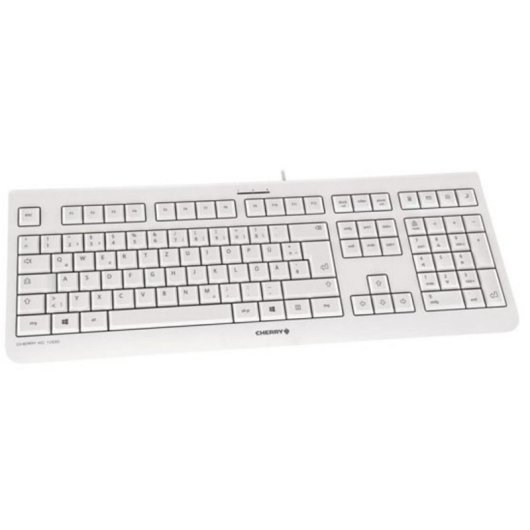 Tastatur CHERRY KC 1000 kabelgebunden vollstaendig leise Tasten USB grau