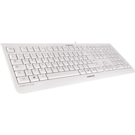 Tastatur CHERRY KC 1000 kabelgebunden vollstaendig leise Tasten USB grau