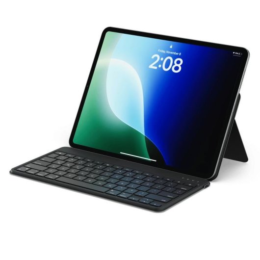 Teclado SATECHI OntheGo sem fios Bluetooth QWERTY inglês universal preto com suporte