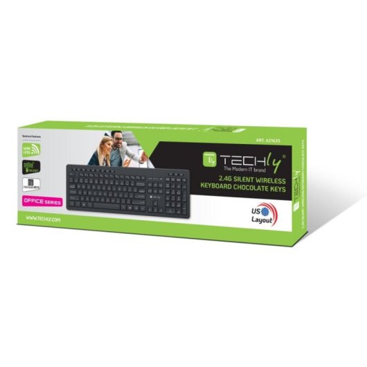 Teclado TECHLY ICTWC006-US inalámbrico completo RF negro QWERTY US English