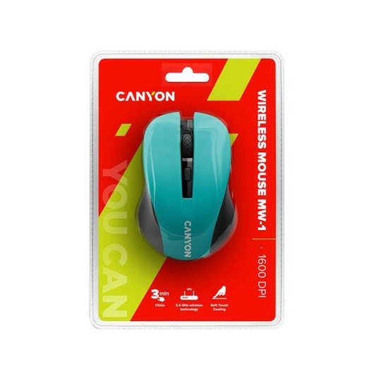 Ratón CANYON MW-1 Wireless RF 1200DPI Verde Ambidestro DPI Switch