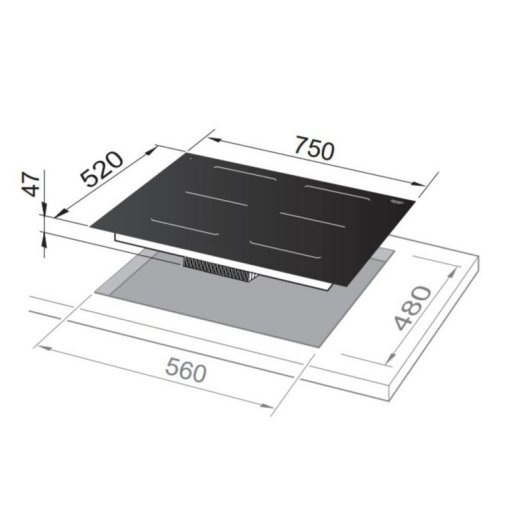Placa de Inducción De’Longhi SLI 754 4 zonas 75 cm Negro Integrado