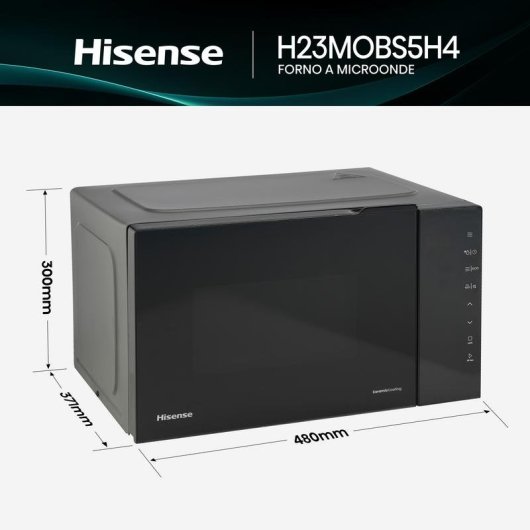 Microondas Hisense H23MOBS5H4 23 Litros 800W Ecrã LED Controlo Tátil