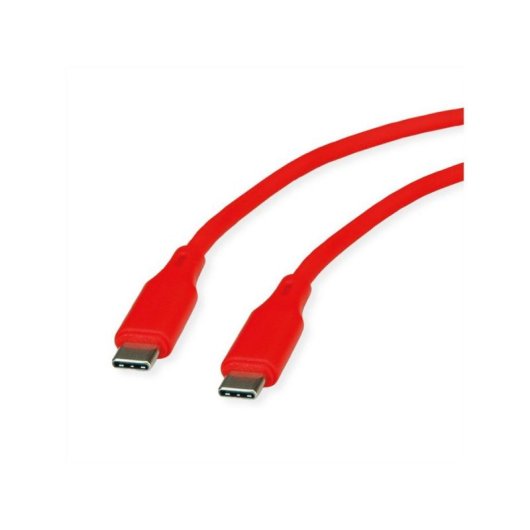Kabel ROLINE 11.02.9121 USB-C 1 m USB 2.0 Rot Silikon