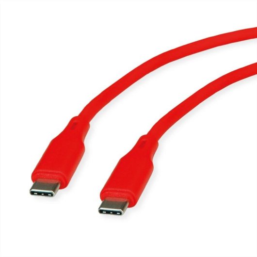 Kabel ROLINE 11.02.9121 USB-C 1 m USB 2.0 Rot Silikon