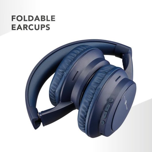 Auriculares Music Sound BOOST sem fios Bluetooth 3 modos EQ Microfone Dobráveis Azul