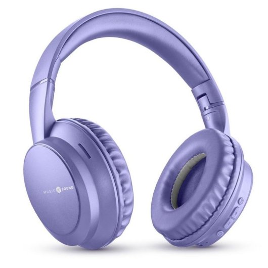 Auriculares Music Sound Boost sem fios Bluetooth 3 modos EQ Microfone Dobráveis Roxo