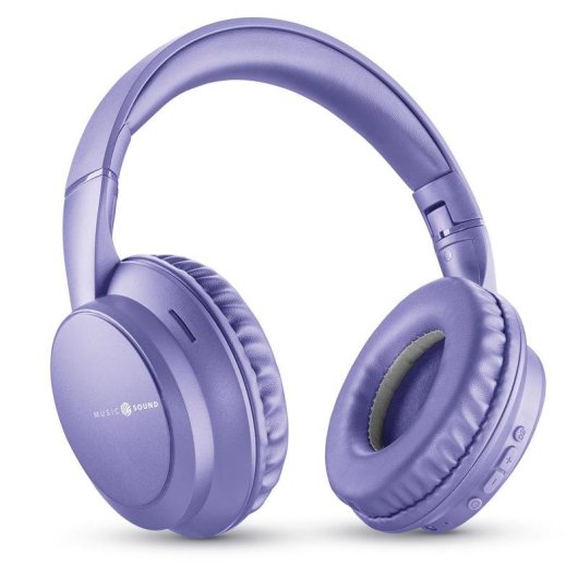 Auriculares Music Sound Boost sem fios Bluetooth 3 modos EQ Microfone Dobráveis Roxo