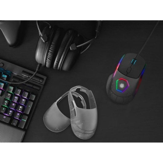 Ratón TRACER GameZone NEON USB 12400DPI Schwarz 7 Tasten RGB Gaming