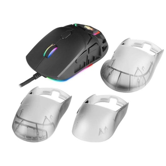 Ratón TRACER GameZone NEON USB 12400DPI Schwarz 7 Tasten RGB Gaming
