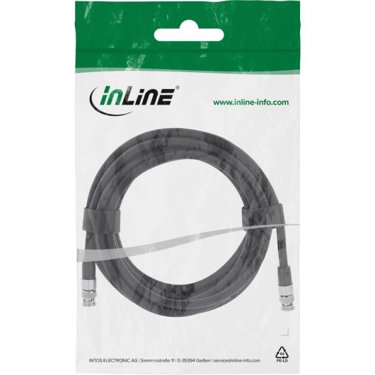 Cabo coaxial InLine 10805S 5 m BNC preto blindado 4K