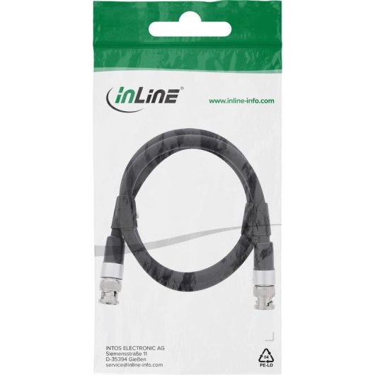 Cabo coaxial InLine 10802S 2 m BNC Preto blindagem total
