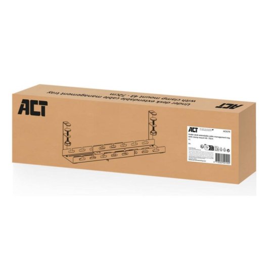 Kabelwanne ACT AC8379 Stahl Schwarz 728x130x190 mm