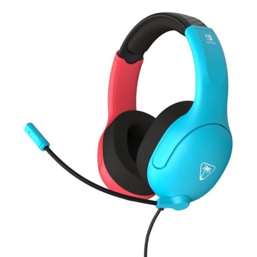 Auriculares Turtle Beach Airlite Fit com fio, cancelamento de ruído, microfone dobrável, preto azul vermelho