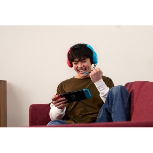 Auriculares Turtle Beach Airlite Fit com fio, cancelamento de ruído, microfone dobrável, preto azul vermelho