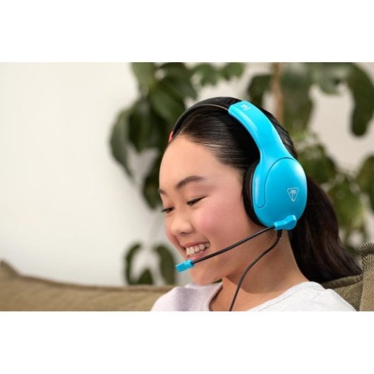 Auriculares Turtle Beach Airlite Fit com fio, cancelamento de ruído, microfone dobrável, preto azul vermelho