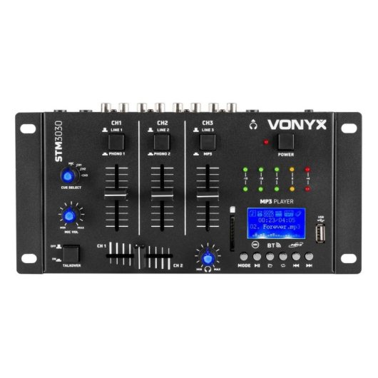 Mezclador DJ Vonyx STM3030 4 canales USB SD Bluetooth grabación