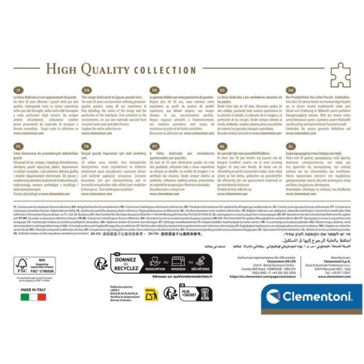 Puzzle Clementoni 31744 pour adultes 14 ans et plus, boîte fermée