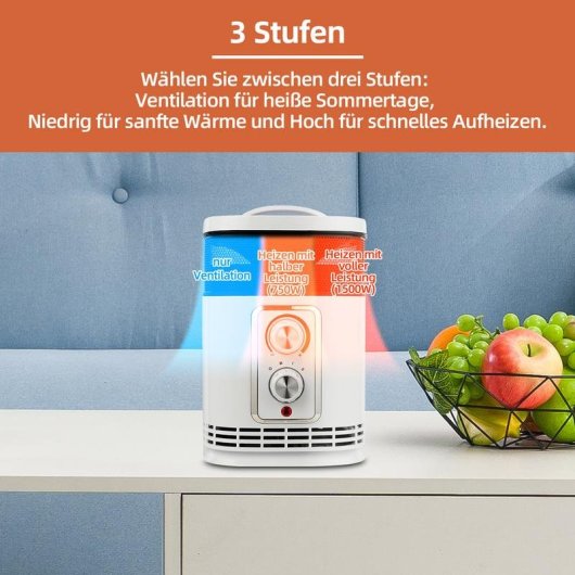 Keramikheizgerät SHX SHX360PTC 1500W Schwarz Weiss