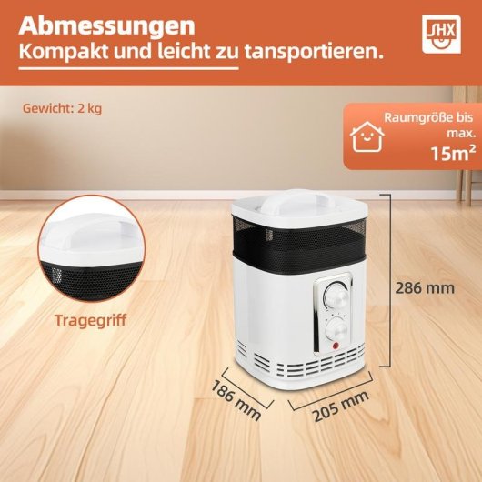 Keramikheizgerät SHX SHX360PTC 1500W Schwarz Weiss