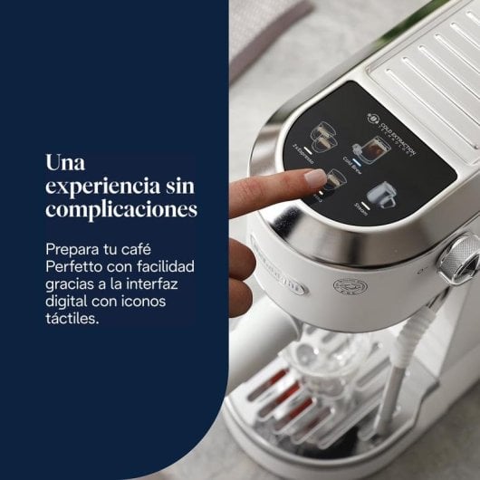 Cafetière expresso DeLonghi Dedica Duo EC890.WI 1,1L 15 Bars blanc avec mousseur