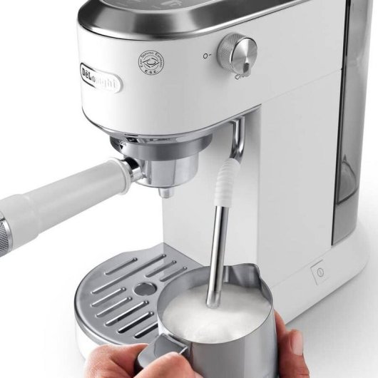 Cafetière expresso DeLonghi Dedica Duo EC890.WI 1,1L 15 Bars blanc avec mousseur