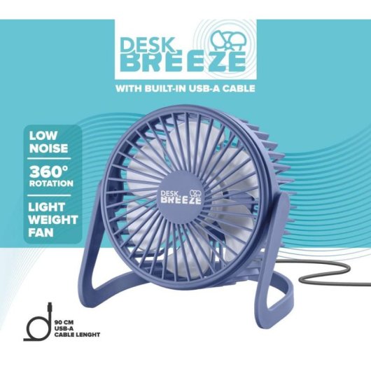 Ventilador Tech Pop Portátil Violeta USB 360°