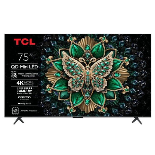 TV TCL QD Mini LED 75C69K 75" 4K UltraHD 120Hz Smart TV Google TV Dolby Vision HDR10 Onkyo