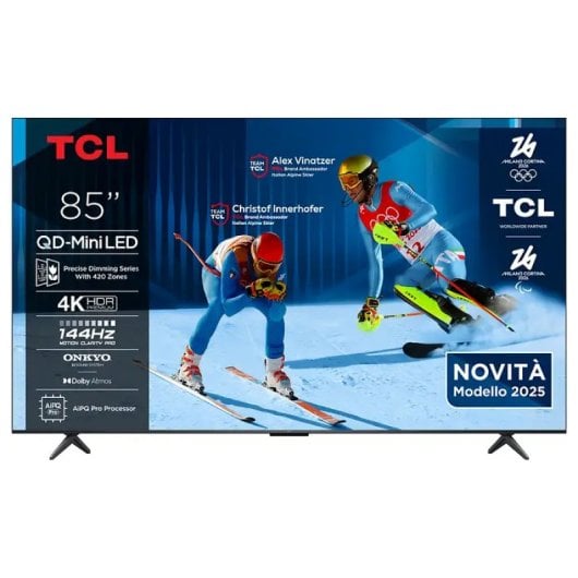 TV TCL QD Mini LED 85C69K 85" 4K UltraHD 144Hz Smart TV Google TV Dolby Vision HDR10+