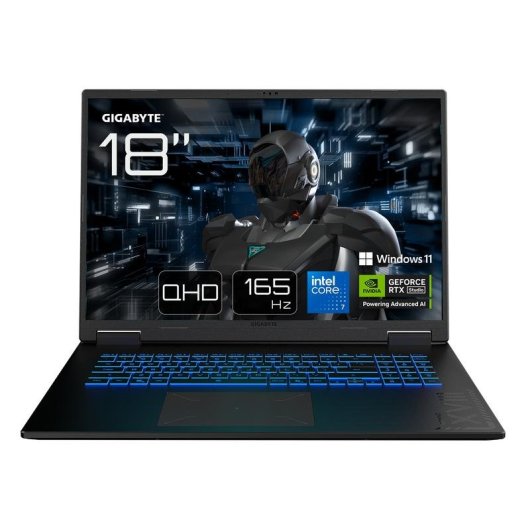 Portátil GIGABYTE Gaming A18 PRO DYJG3FRBC4SH 18" Intel Core 7 240H 32GB 1TB SSD RTX 5080 Windows 11