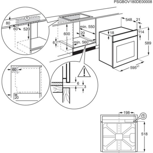 Horno Multifonction Electrolux EOD6P56X 72L Pyrolytique Touch LED avec Pizza