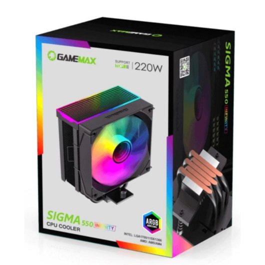 Refrigeration Air GameMax Socket AM4 AM5 LGA 120mm SIGMA 550 Infinity LED RGB