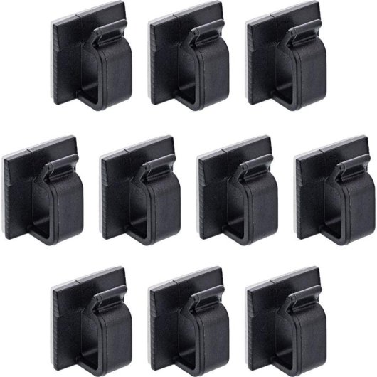Supporto cavo InLine 59971E Nylon Nero Autoadesivo Confezione 10