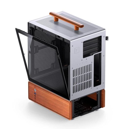 Case PC Jonsbo T7 Midi Tower Legno Alluminio ITX mATX Finestra