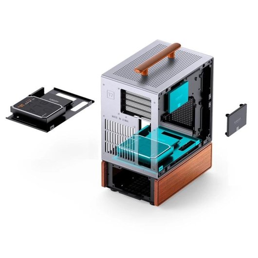 Case PC Jonsbo T7 Midi Tower Legno Alluminio ITX mATX Finestra