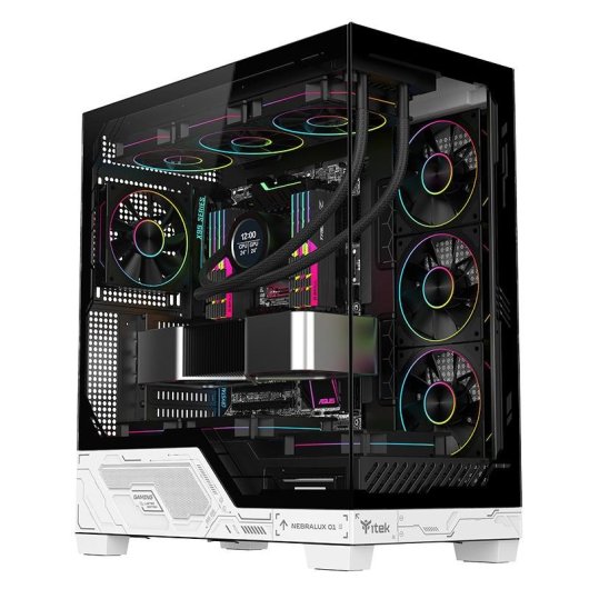 Torre PC Itek NEBRALUX 01 Bianco ATX RGB Vetro Temperato Gaming