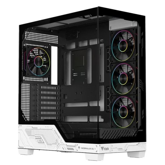 Torre PC Itek NEBRALUX 01 Bianco ATX RGB Vetro Temperato Gaming