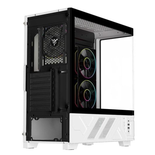 Torre ATX Itek NETRON CURVED Bianca RGB Vetro Temperato Gaming