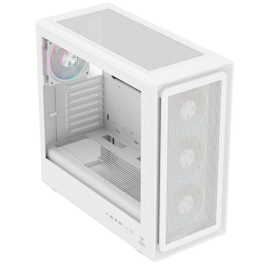 ATX Tower Itek MESHCORE 36W Big Tower Gaming RGB Weiss Glasfenster