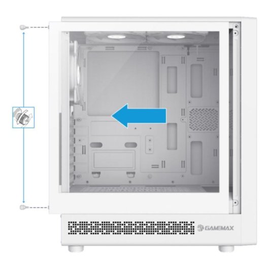 Carcasa GameMax Storm 2 AW Midi Tower Blanco ATX con ventana de vidrio templado