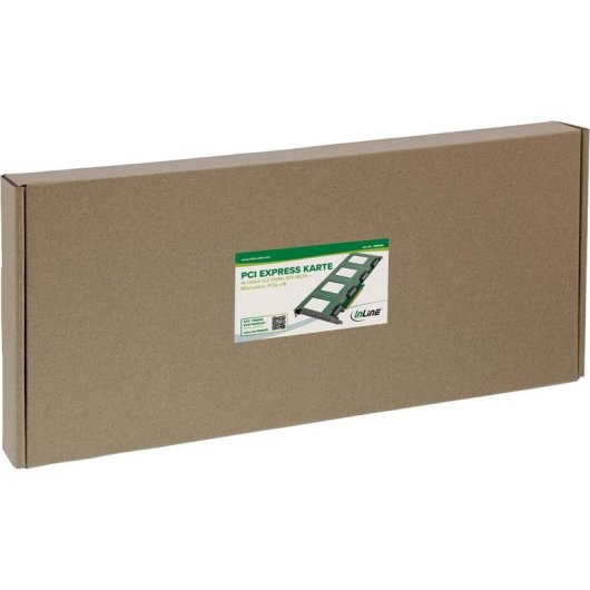 Tarjeta de Interfaz InLine 76660R PCIe 3.0 U.2 128 Gb/s 4 Puertos NVMe