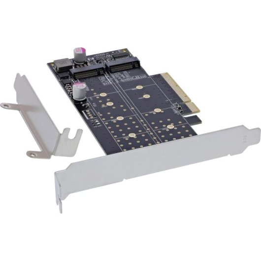 Netzwerkkarte InLine 76660N PCIe M.2 NVMe 64 Gb/s LED Low Profile