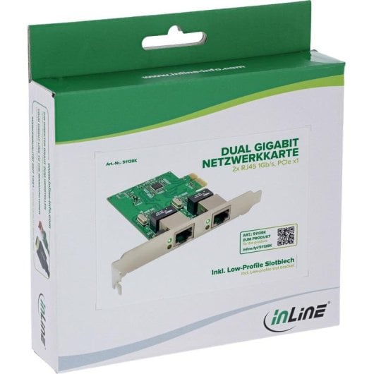 Tarjeta de Red InLine 51128K PCI Express Dual Gigabit Ethernet 1 Gb/s