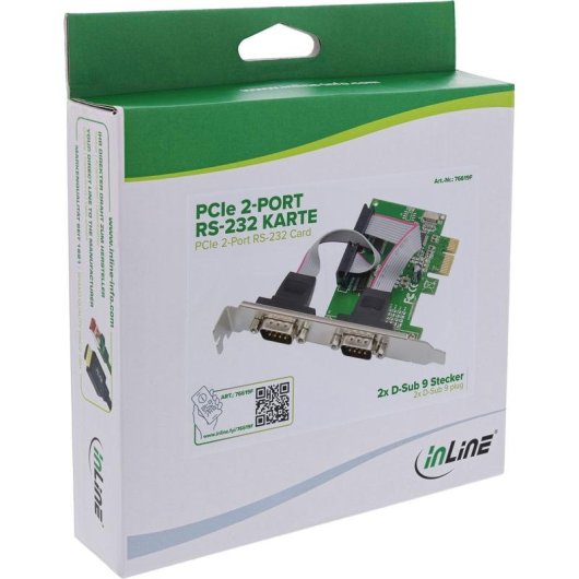 Scheda di Rete InLine 76619F PCIe RS-232 2 Porte 921.6 Kbps Low Profile
