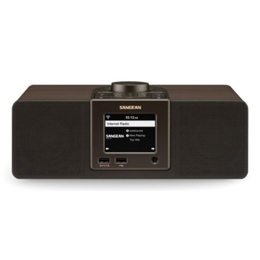 Rádio Sangean WFR-32 Wi-Fi Bluetooth LCD Spotify Madeira Preta