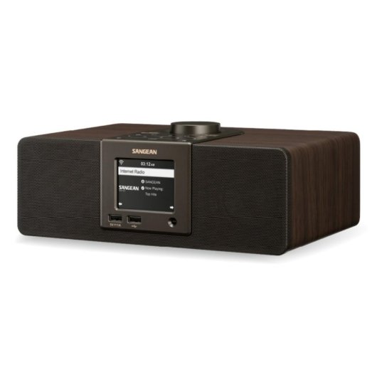 Rádio Sangean WFR-32 Wi-Fi Bluetooth LCD Spotify Madeira Preta