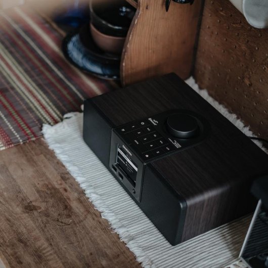 Rádio Sangean WFR-32 Wi-Fi Bluetooth LCD Spotify Madeira Preta